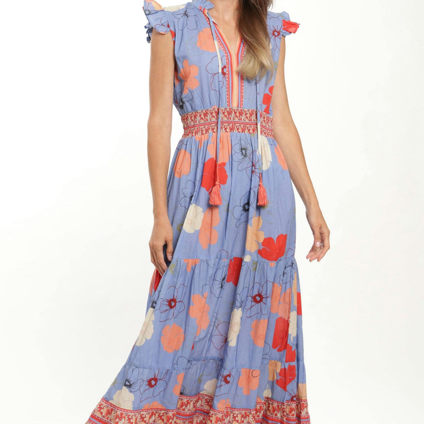 Anais Maxi  Dress - Blue Toile