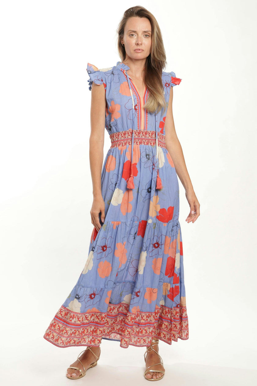 Anais Maxi  Dress - Blue Toile