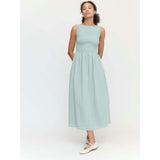 The Cosima Nap Dress - Black Tonal Seersucker