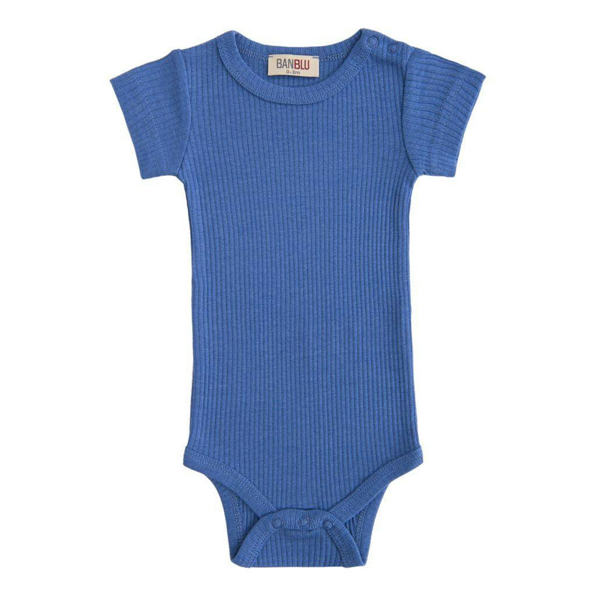 Blue Short Sleeved Modal Bodysuit