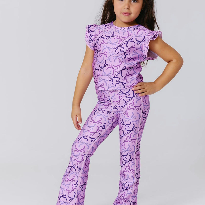 Girls Hi-Shine Ruffle Crop Top