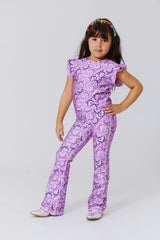 Girls Hi-Shine Ruffle Crop Top
