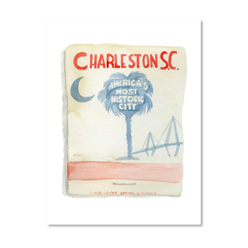 Charleston Matchbook Art Print