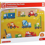 Hape: Peg Puzzle: Construction - 10pc Wooden Puzzle