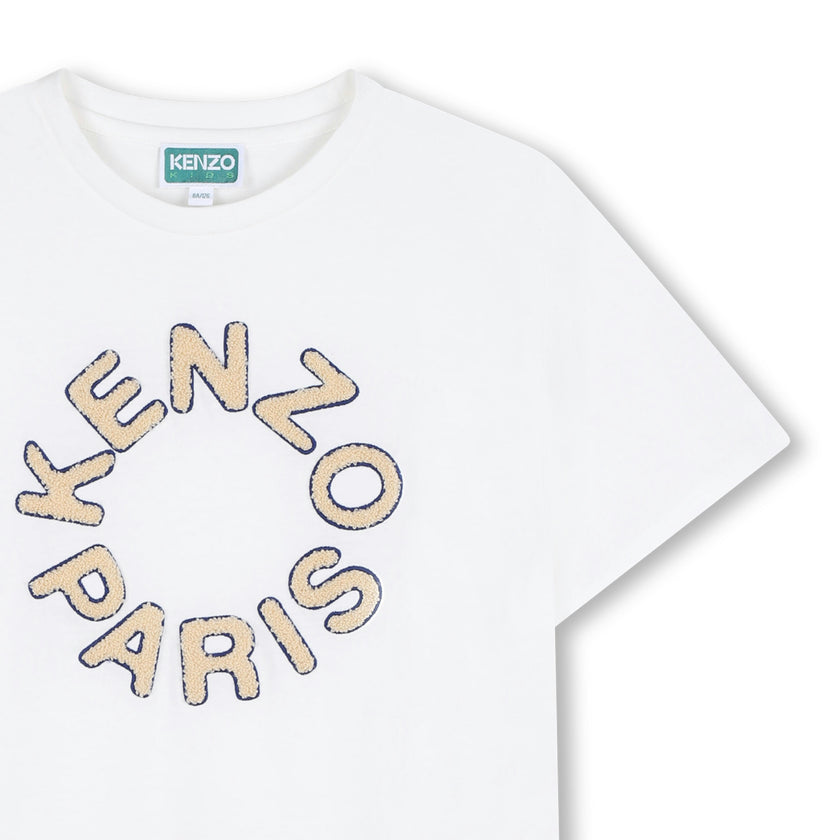White Paris Embroidered Logo Tee