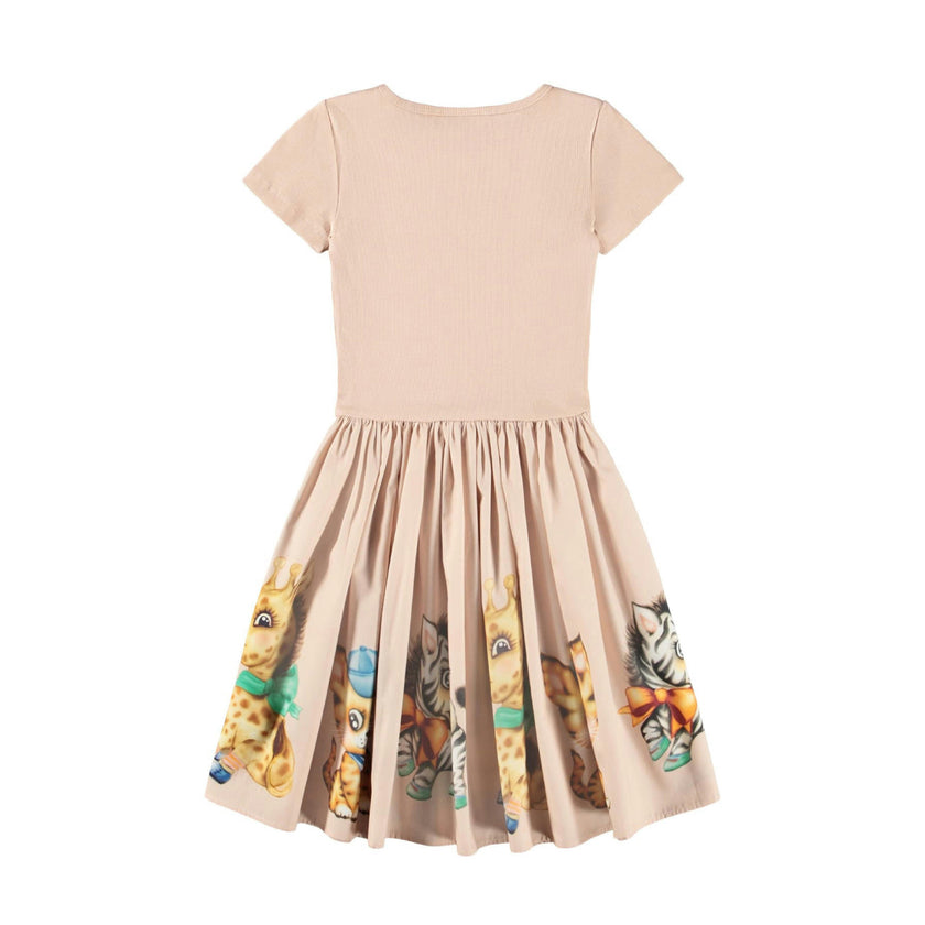 Vintage Blush Cissa Woodland Animal Print Dress