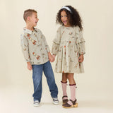 Girls Magnolia Dress - Space Rocket