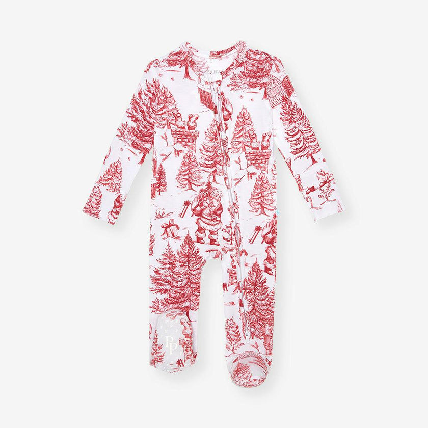 Father Christmas Footie Zippered One Piece