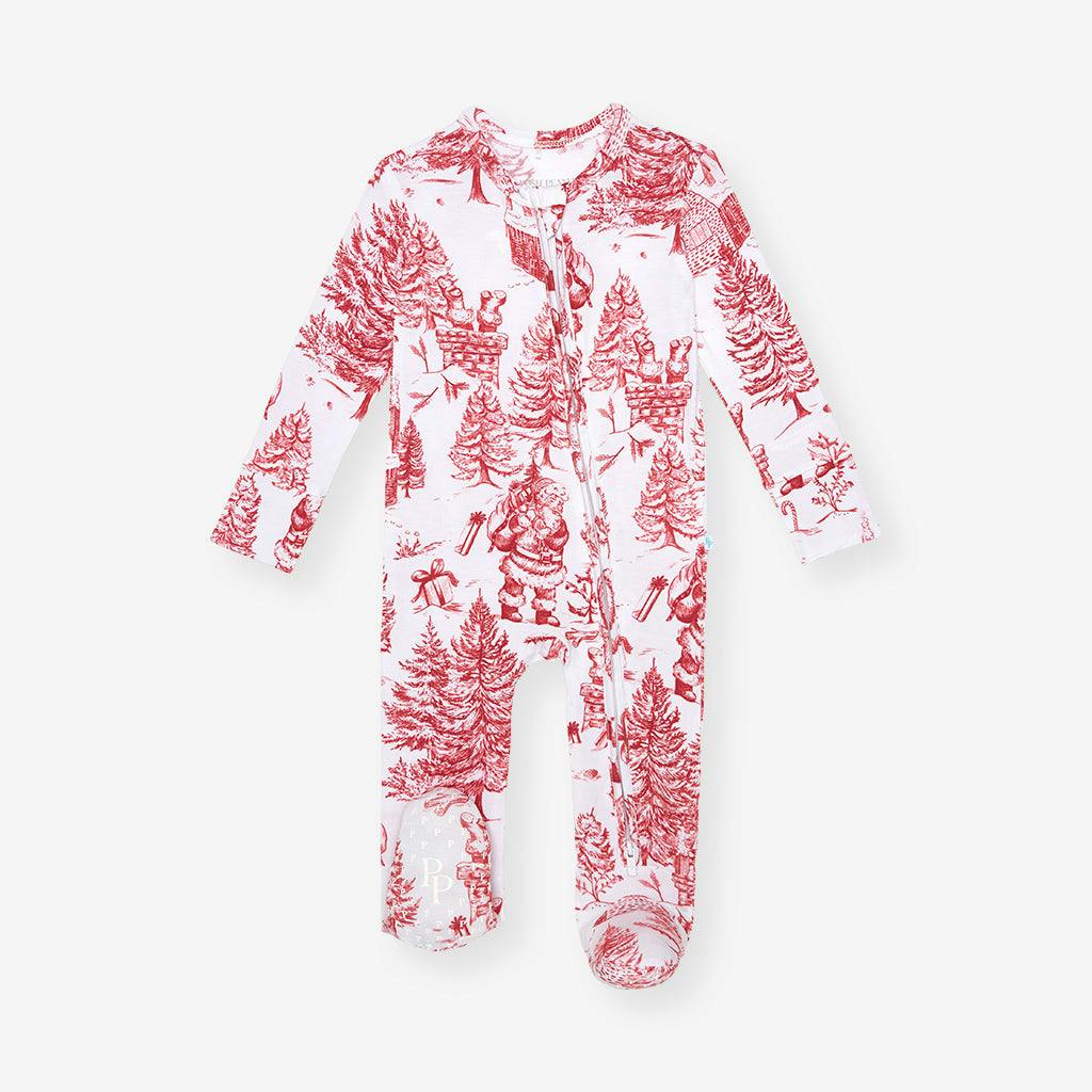 Father Christmas Footie Zippered One Piece