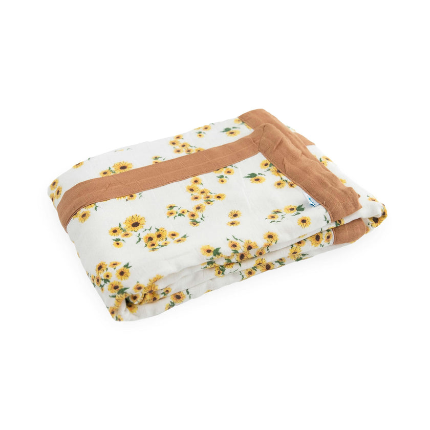 Deluxe Muslin Baby Quilt - Ditsy Sunflower