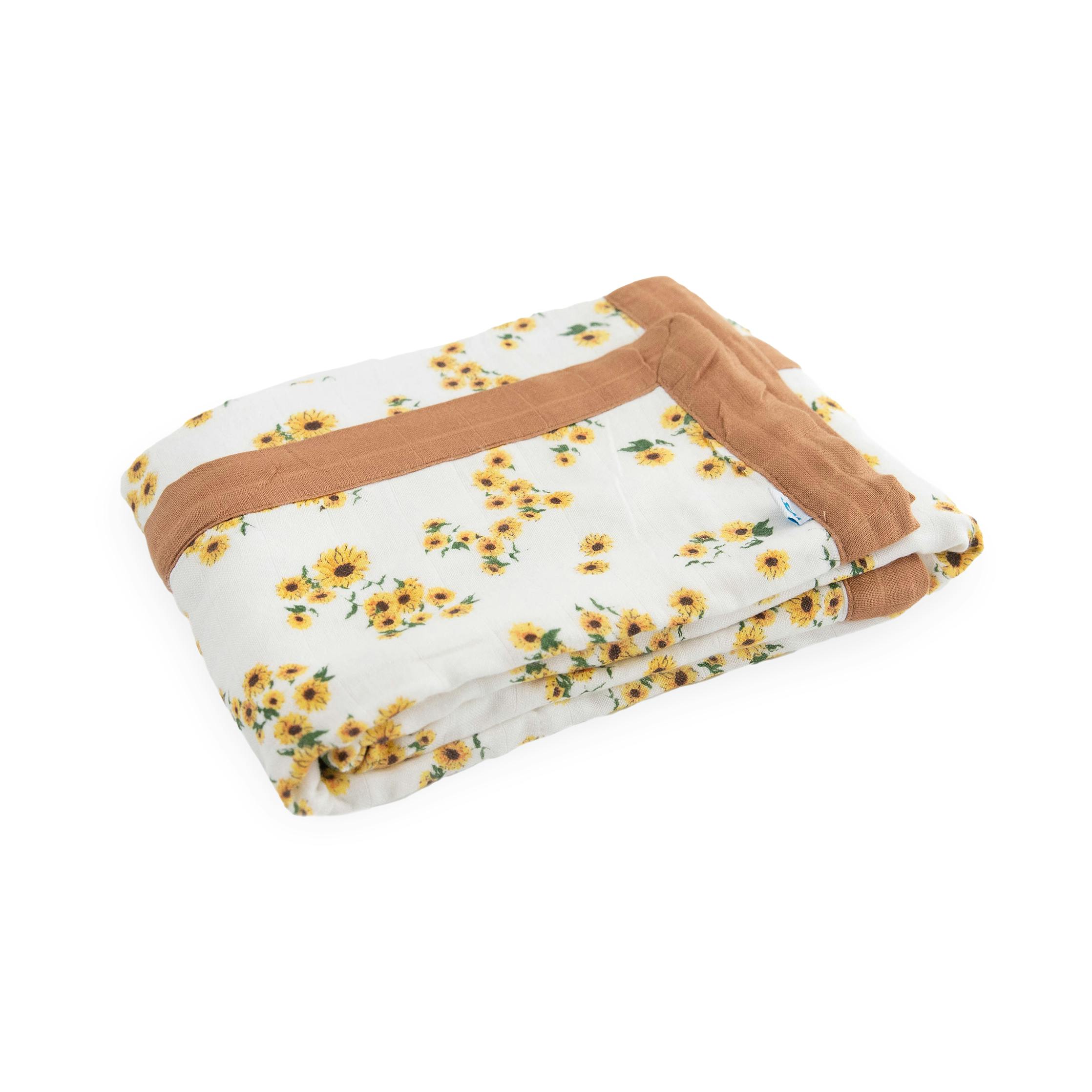 Deluxe Muslin Baby Quilt - Ditsy Sunflower