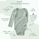 BLAKE 5-Pack Long Sleeve Bodysuit