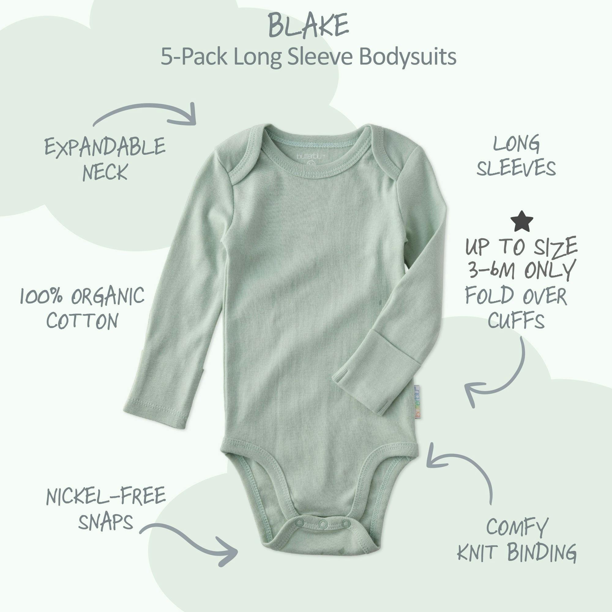 BLAKE 5-Pack Long Sleeve Bodysuit