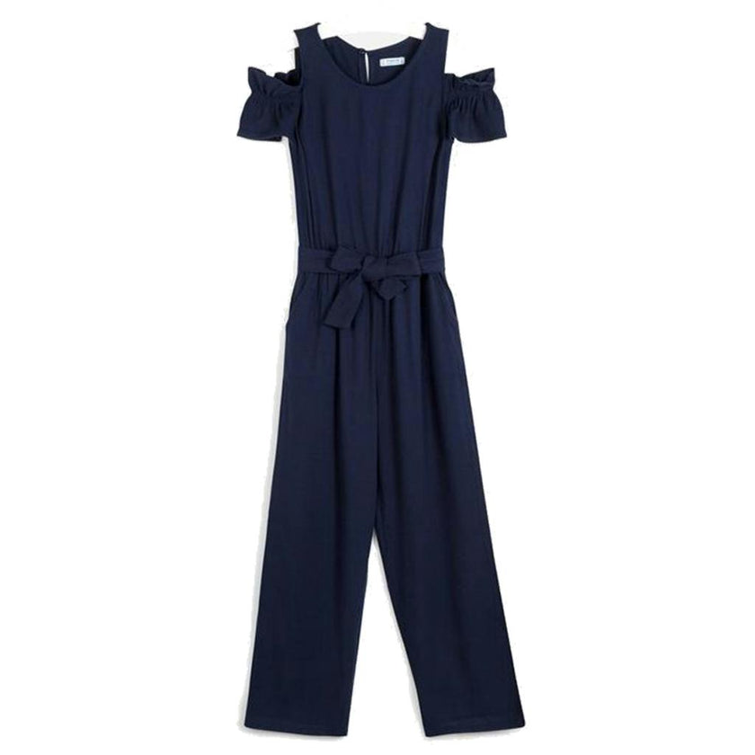 Navy Ruffle Jumpsuit