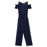 Navy Ruffle Jumpsuit