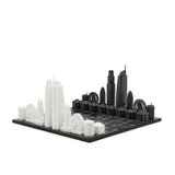 Chess Set Acrylic LOS ANGELES with Wood Map Board