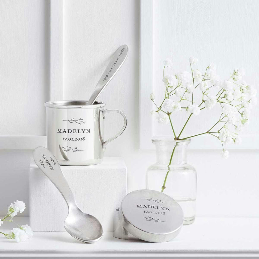 Personalized Heirloom Baby Cup - Botanic