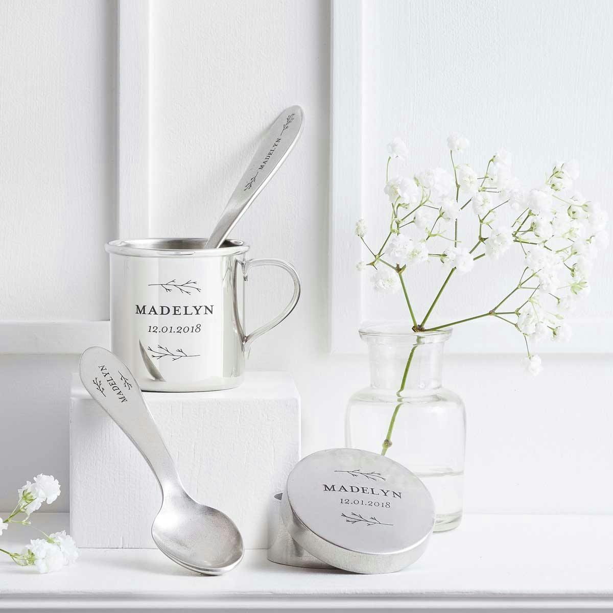 Personalized Heirloom Baby Cup - Botanic