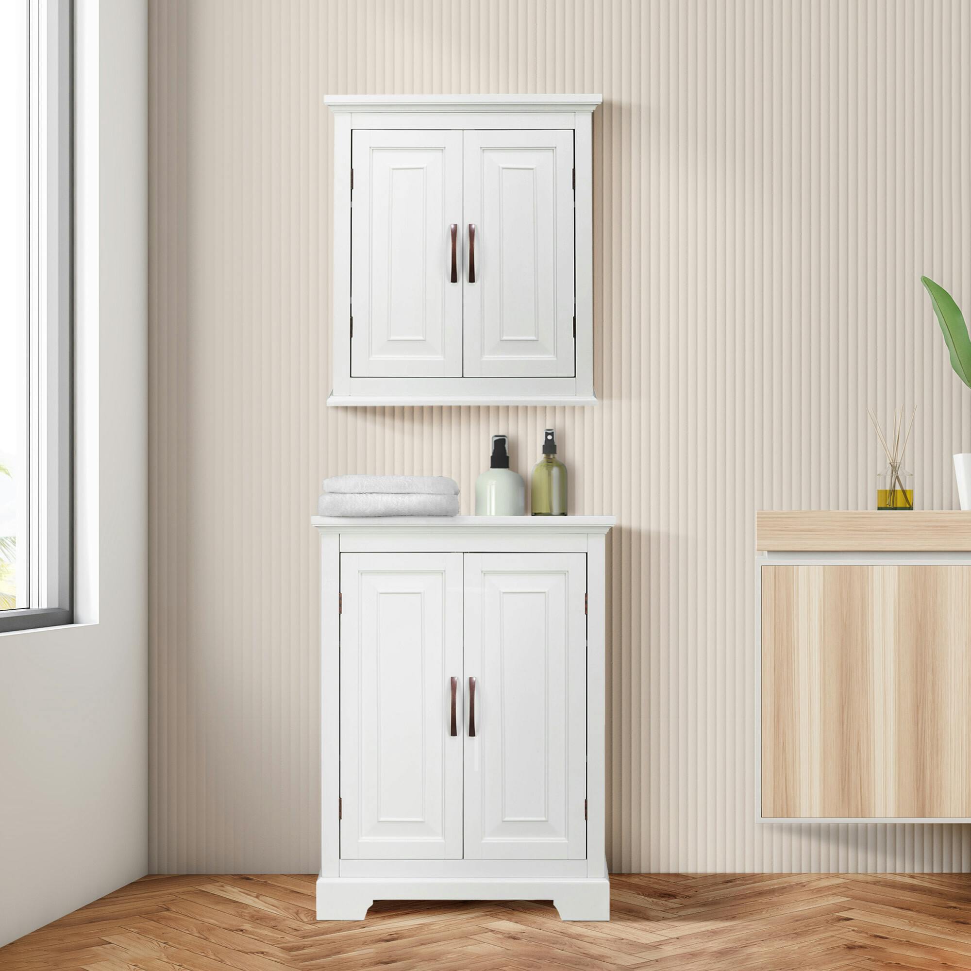 St. James Wooden Wall Cabinet with 2 Shelves
