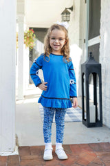 Knit Tunic With Flowers And Floral Leggings
