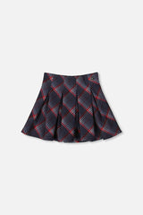 Pleated Milano Skirt Red And Navy Plaid