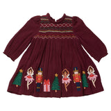 Girls Stevie Long Sleeve Dress - Nutcracker Embroidery