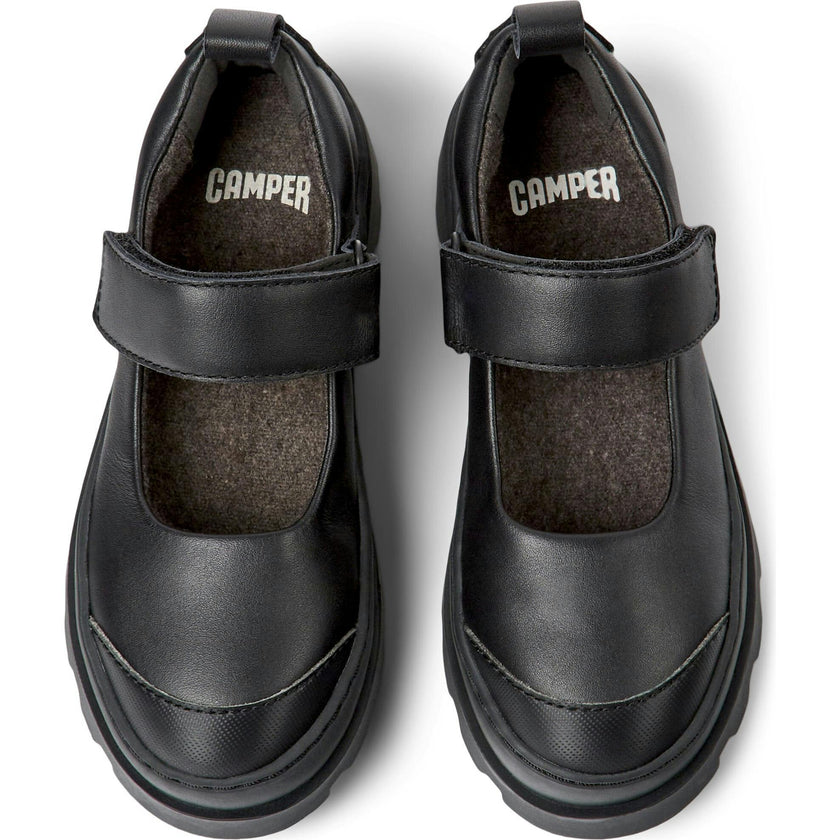 Brutus Leather Mary Jane Shoes, Black