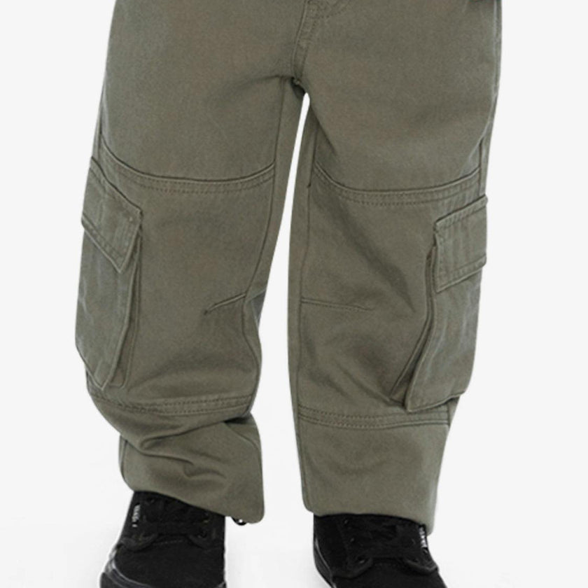 Twill Pants With Cargo Pockets Grey