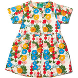 Flora And Fauna Button Through Short Sleeve Dress, Multi