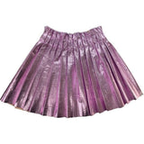 Foil Metallic Pleated Skirt