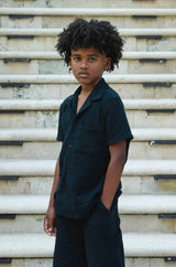 Organic Cotton Camp Collar Waffle Shirt