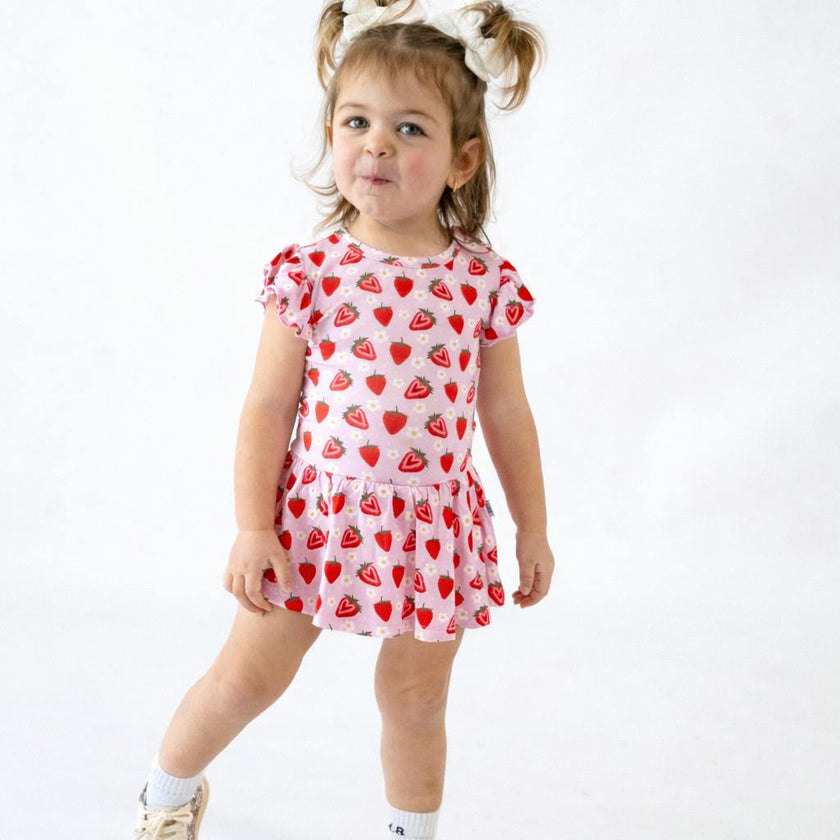 Strawberry Fields Bodysuit Twirl Dress