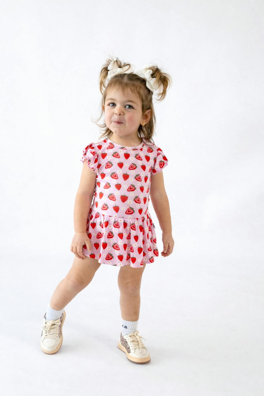Strawberry Fields Bodysuit Twirl Dress