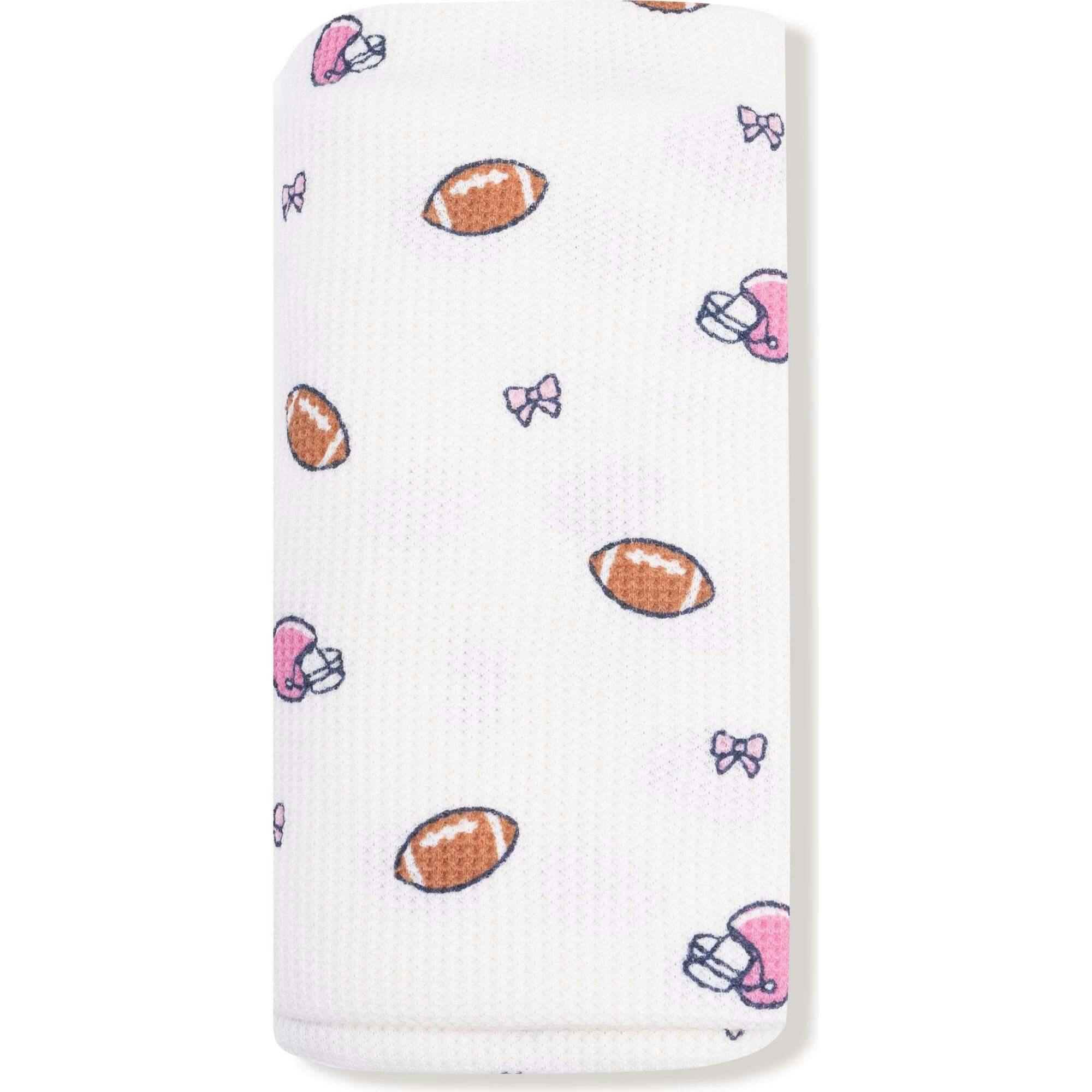 Footballs and Bows - Swaddle Blanket