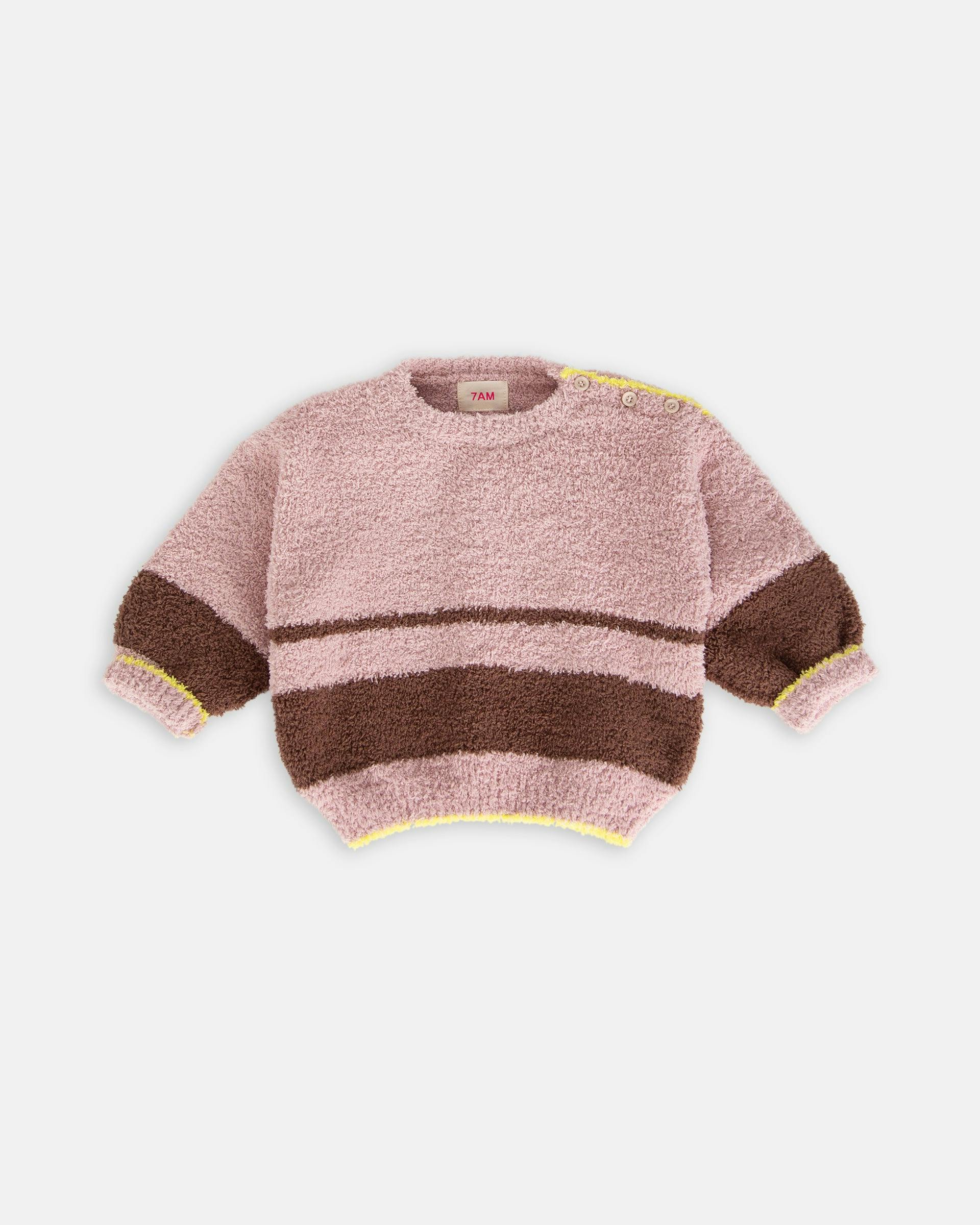 Boxy Striped Sweater - Fuzzy