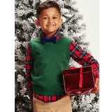 Kids 4-Piece Sweater Vest Set | Holiday Plaid
