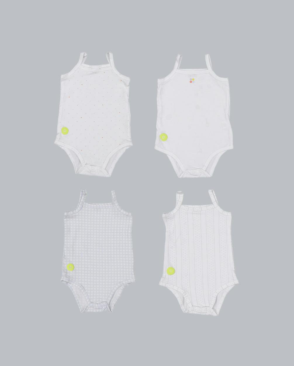 Baby Boy Sleeveless 4pc Onesie Set