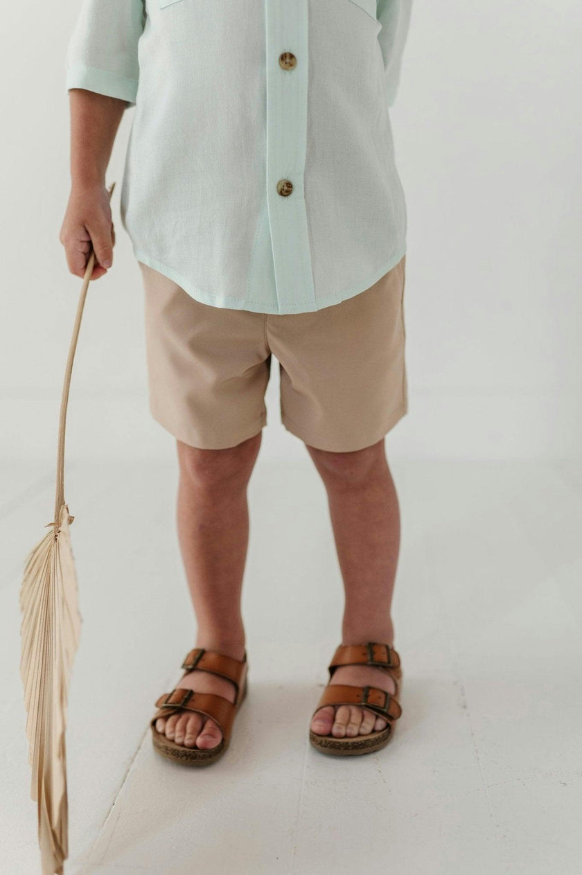 Boys Dressy Shorts in Khaki