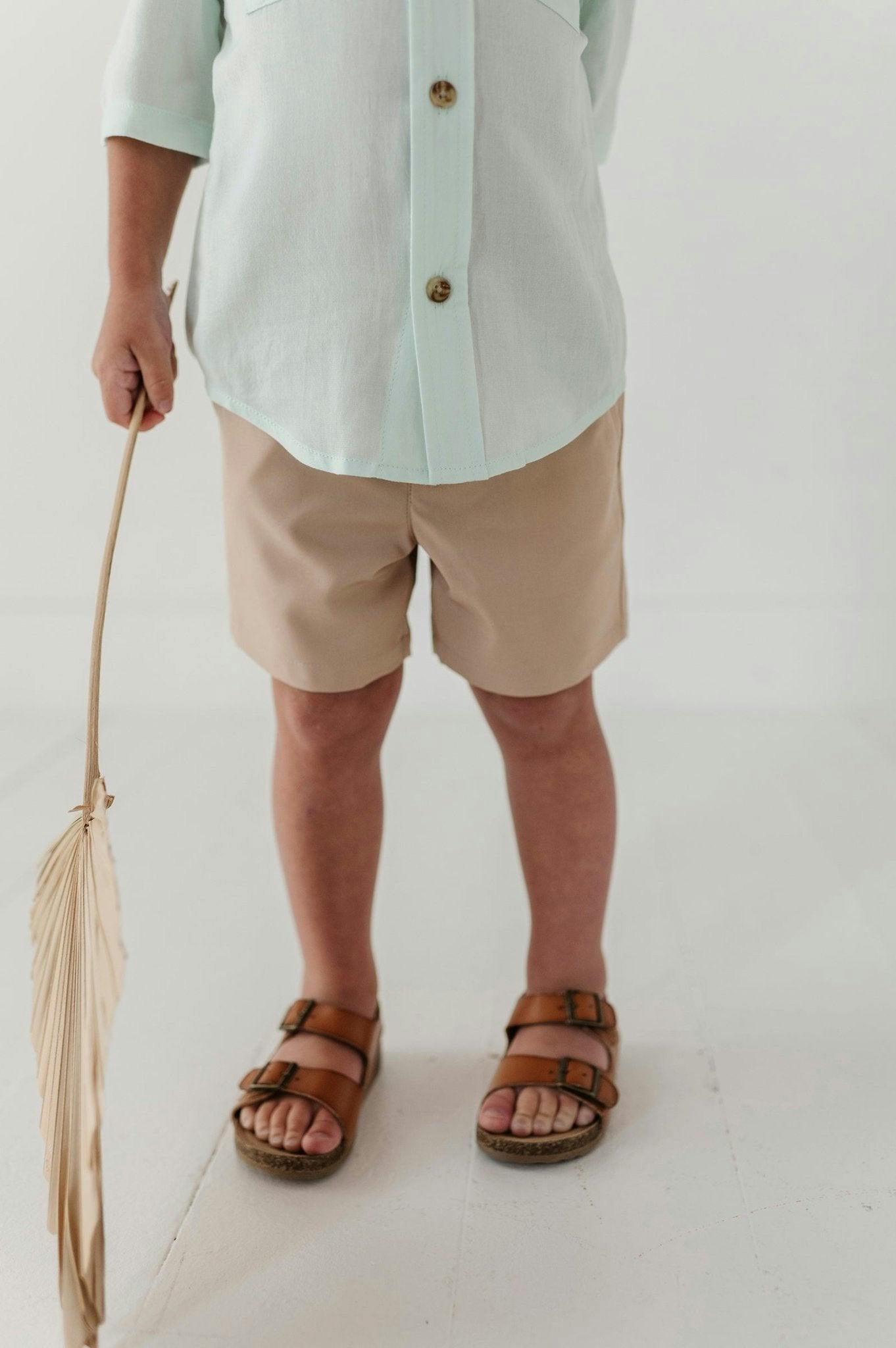 Boys Dressy Shorts in Khaki