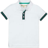 Organic Short Sleeve Knit Pique Polo Shirt, White