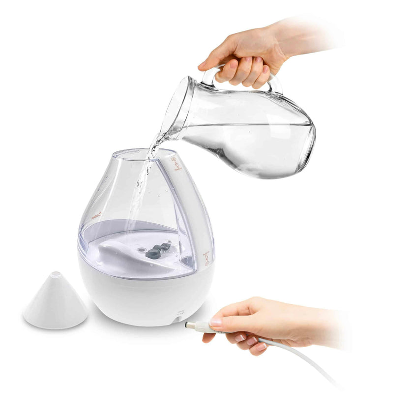 Crane 4-in-1 Top Fill Humidifier, 1 Gallon with Sound Machine, Night Light