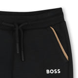Black Zip-Up Tracksuit Set