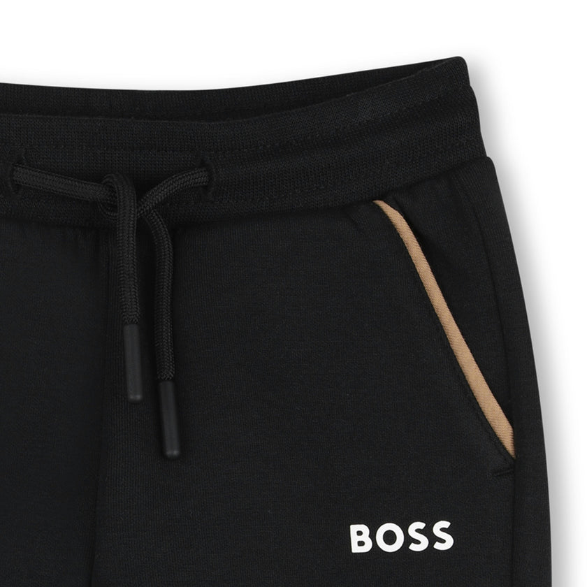 Black Zip-Up Tracksuit Set