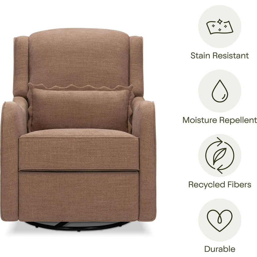 Devon Recliner and Swivel Glider in Performance Dusty Rose Eco-Basketweave