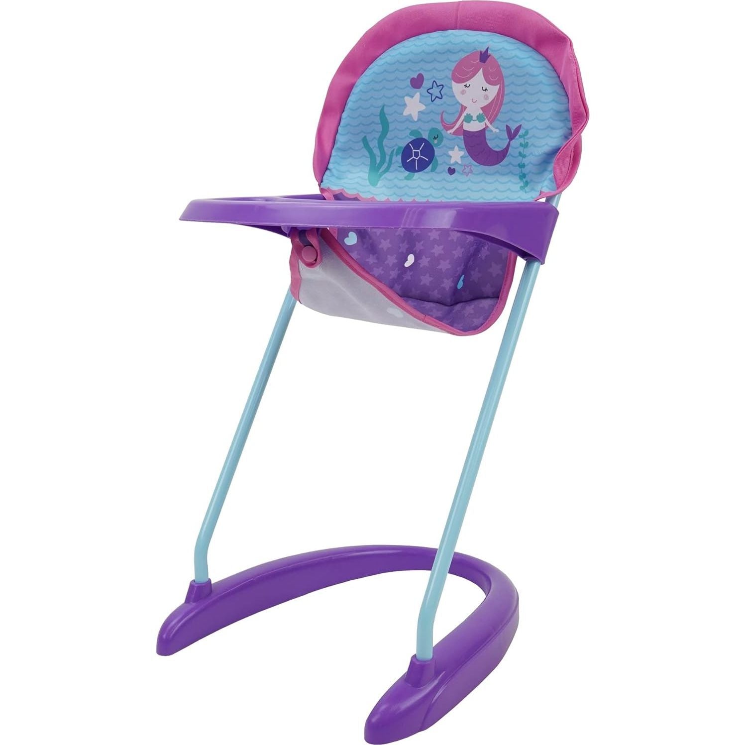 Mermaid Baby Doll Highchair w/ Front Tray & Safety Harness
