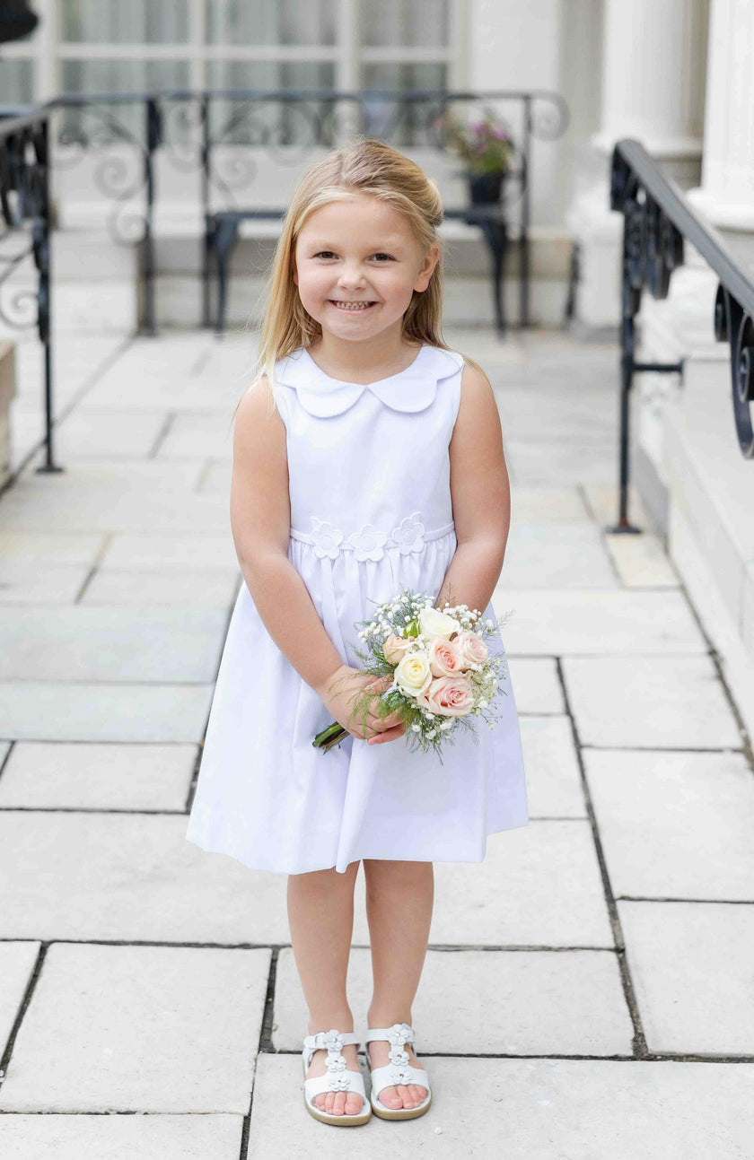 White Pique Flower Dress