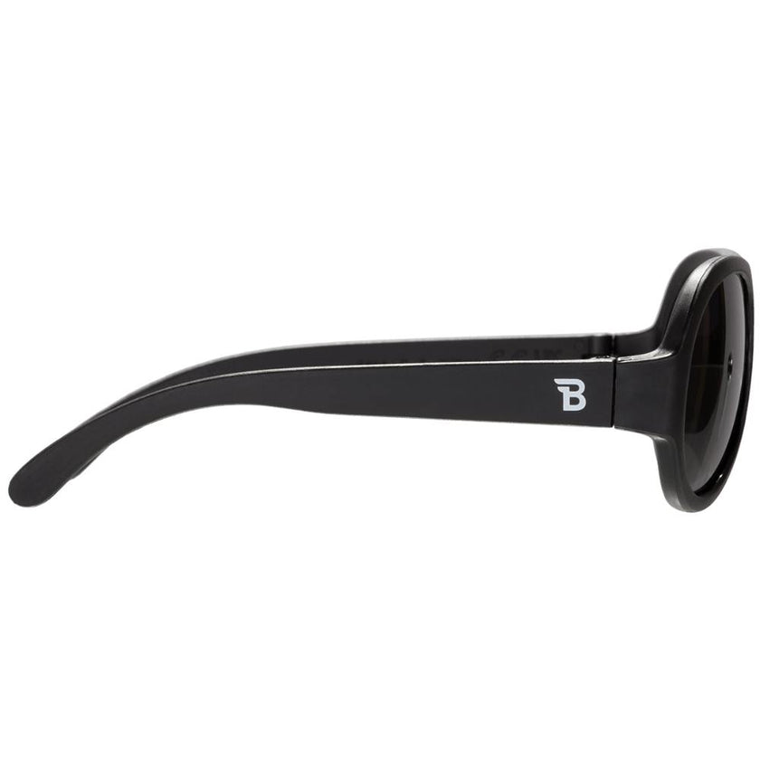 Jet Black Aviator I Smoke Lenses