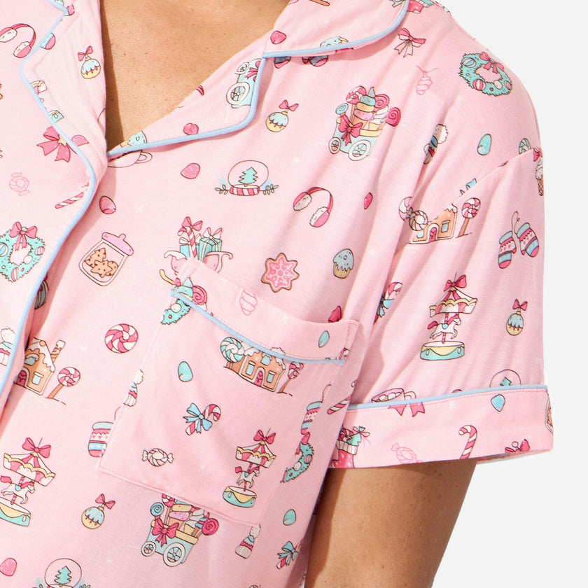 Candy Cane Lane Bamboo Women's Pajama Short Set