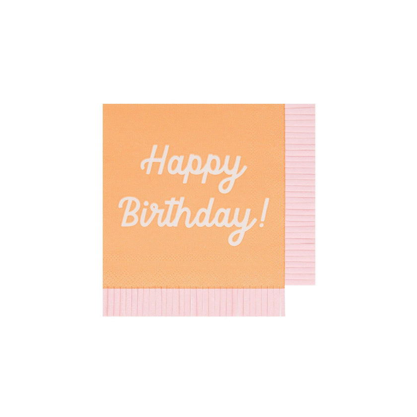 Mixed Happy Birthday Small Napkins