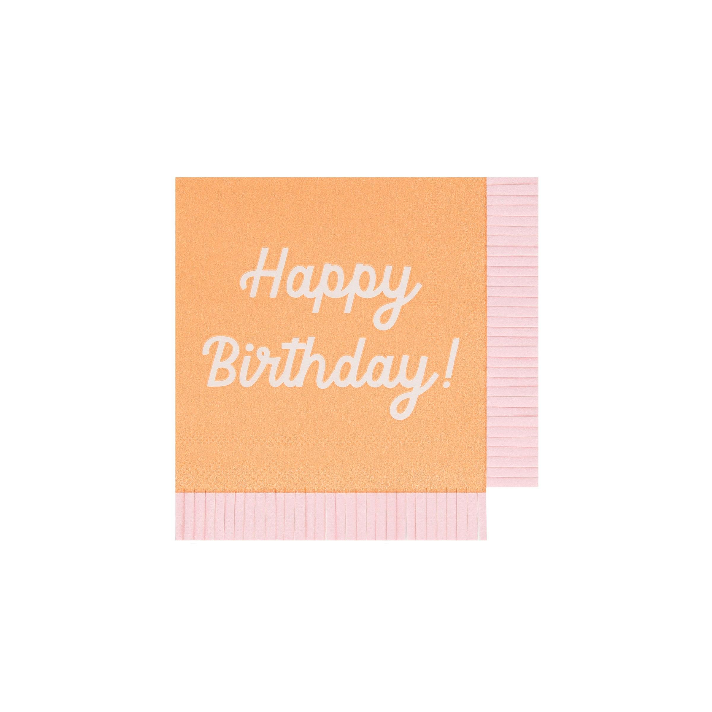 Mixed Happy Birthday Small Napkins
